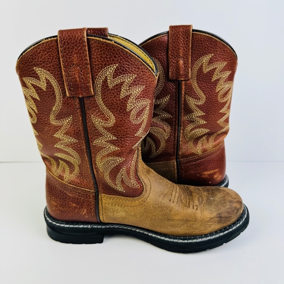 Smoky Mountain Buffalo Western Boots Brown Oil Distress 2470C Kid's Size 13.5 - Picture 9 of 11